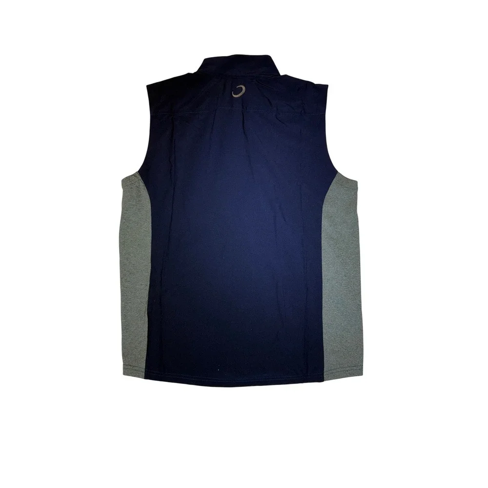 Zero Restriction Mens Navy Blue Grey Full Zip Golf Vest Mock Neck Medium NWT